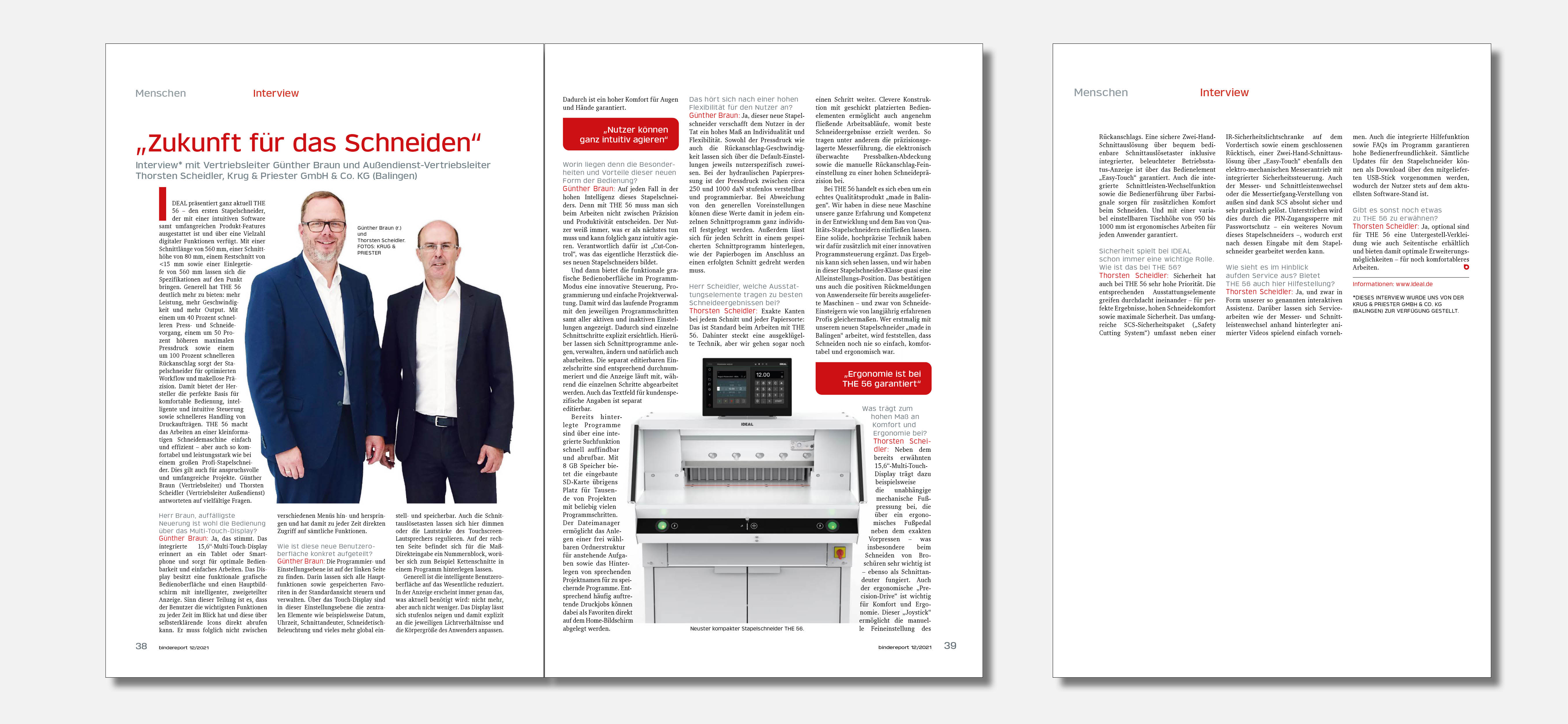 Interview mit Vertriebsleiter Günther Braun und Außendienst-Vertriebsleiter Thorsten Scheidler, Krug & Priester GmbH & Co. KG (Balingen) für den bindereport.